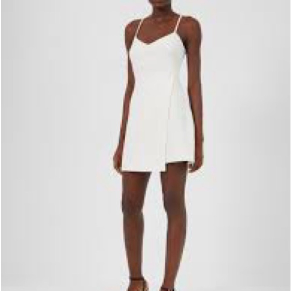 ❤️French Connection Elegant White Dress Size 8 Asymmetrical Wrap